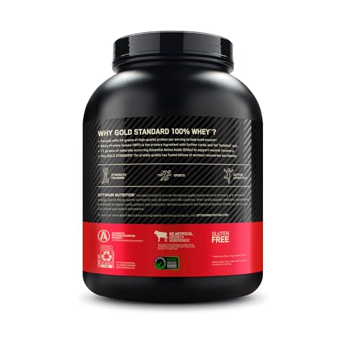 Optimum Nutrition Gold Standard 100% Whey Protein Powder, Double Rich Chocolate, 5 Pound (Packaging May Vary)