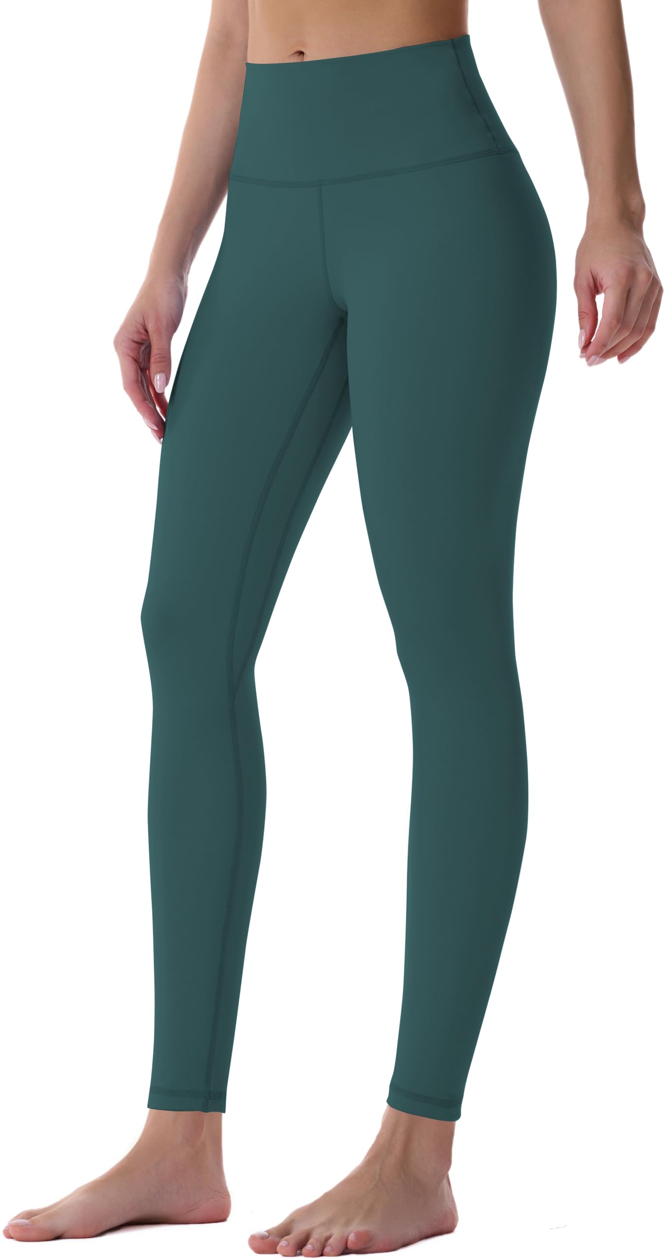 Sunzel Workout Leggings for Women, Squat Proof High Waisted Yoga Pants 4 Way Stretch, Buttery Soft 28" Inseam Forest Green Medium