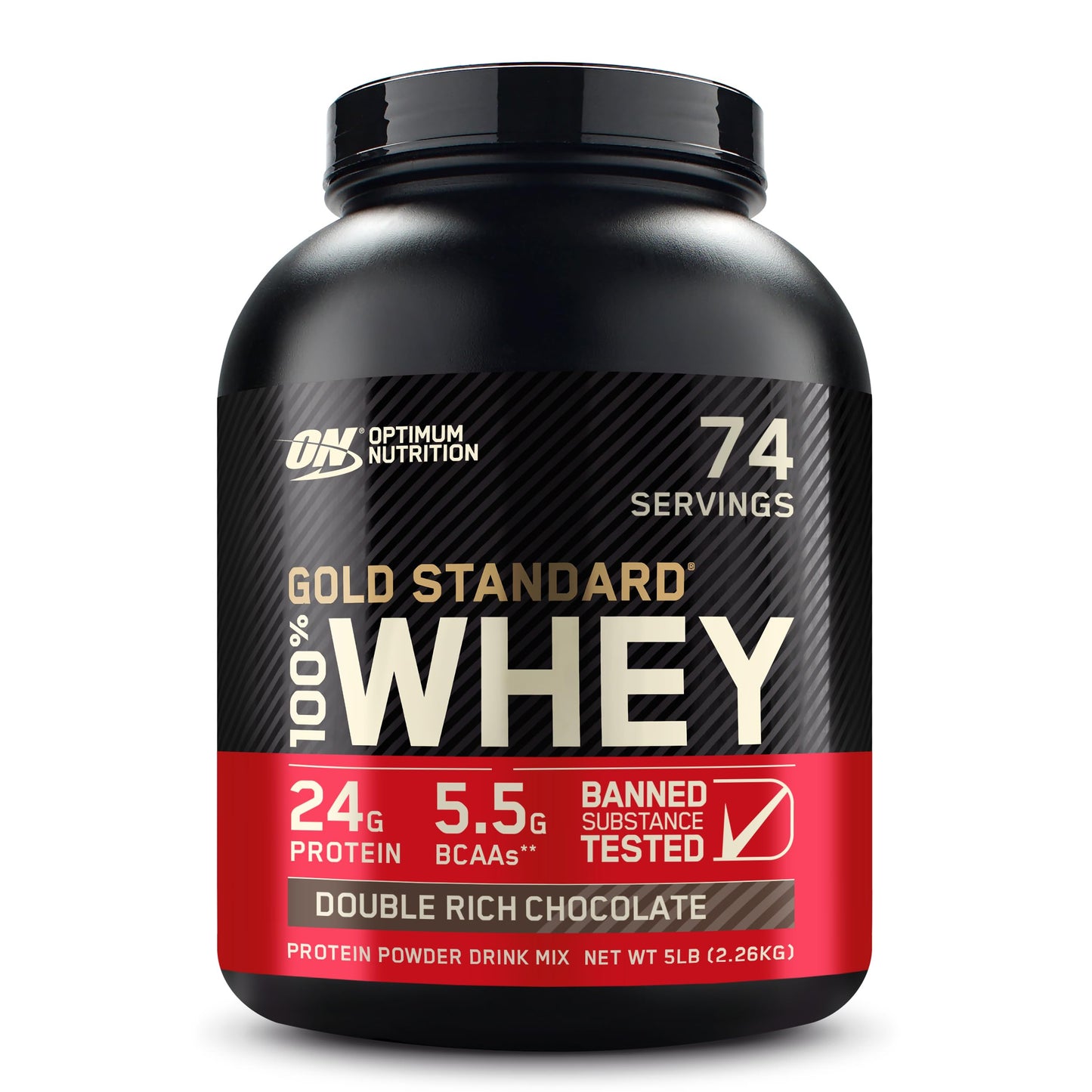 Optimum Nutrition Gold Standard 100% Whey Protein Powder, Double Rich Chocolate, 5 Pound (Packaging May Vary)